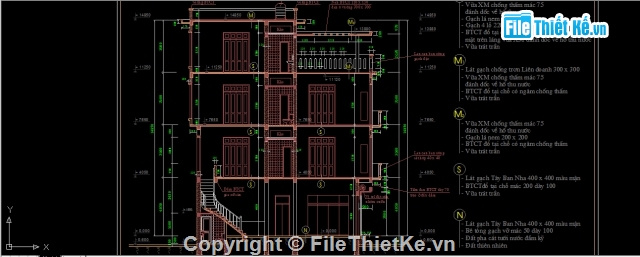 Bản vẽ nhà phố,thiết kế nhà 4 tầng,bản vẽ nhà phố 4 tầng,thiết kế nhà